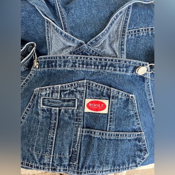 Vintage 90s revolt denim blue short overalls - Picture 5 of 5